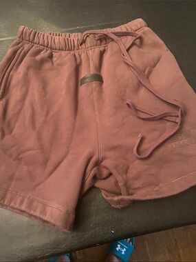 Essentials Mauve Drawstring Cotton Shorts